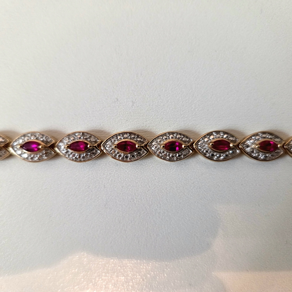 Gold and Pink Stone Bracelet